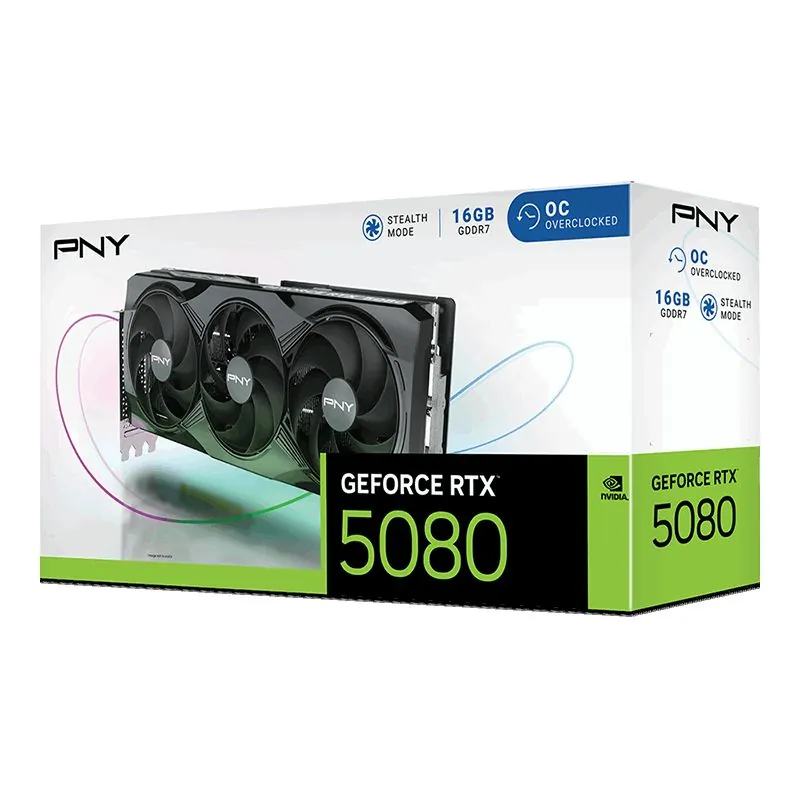 PNY GEFORCE RTX 5080 16GB OVERCLOCKED TRIPLE FAN - immagine 9