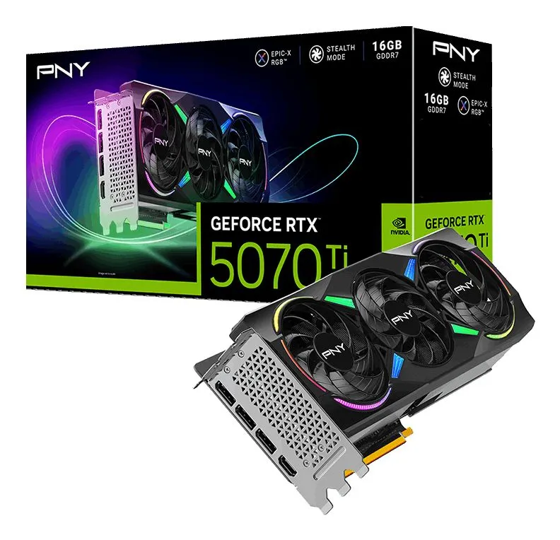 PNY GEFORCE RTX 5070TI 16GB ARGB OC TRIPLE FAN - immagine 10