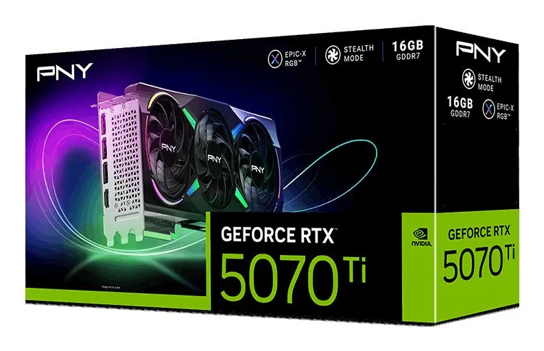 PNY GEFORCE RTX 5070TI 16GB ARGB OC TRIPLE FAN - immagine 9