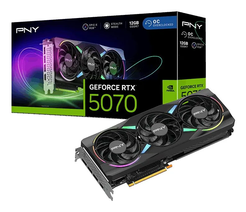 PNY GEFORCE RTX 5070 12GB ARGB OC TRIPLE FAN - immagine 10