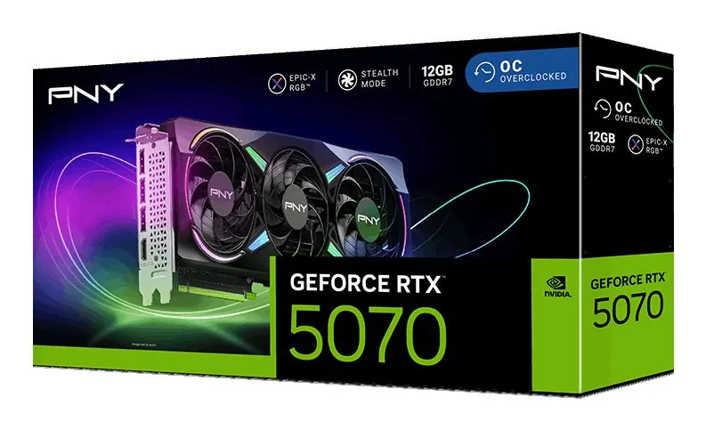 PNY GEFORCE RTX 5070 12GB ARGB OC TRIPLE FAN - immagine 9