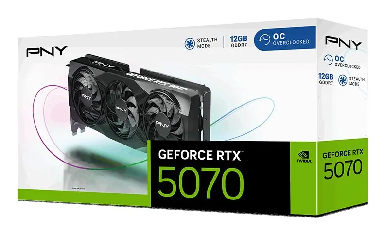 PNY GEFORCE RTX 5070 12GB OVERCLOCKED TRIPLE FAN - immagine 8