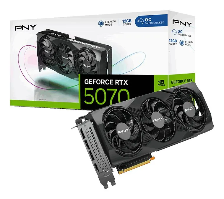 PNY GEFORCE RTX 5070 12GB OVERCLOCKED TRIPLE FAN - immagine 9