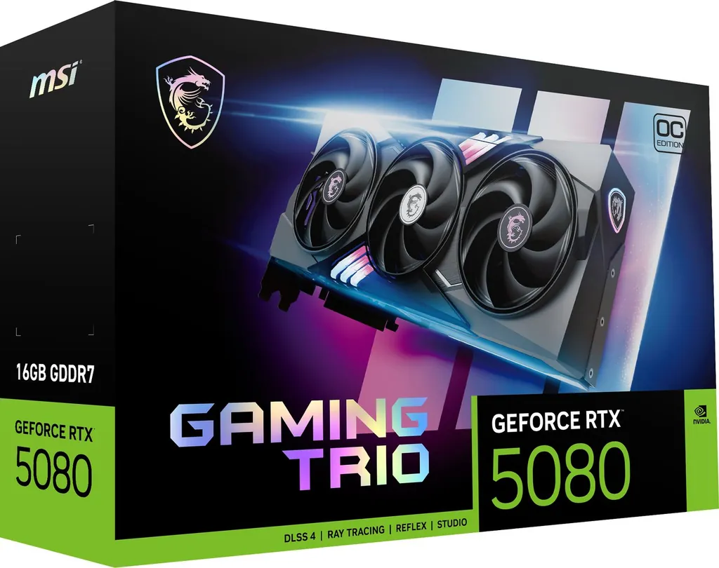 MSI VGA GEFORCE RTX 5080 16G GAMING TRIO OC - immagine 7