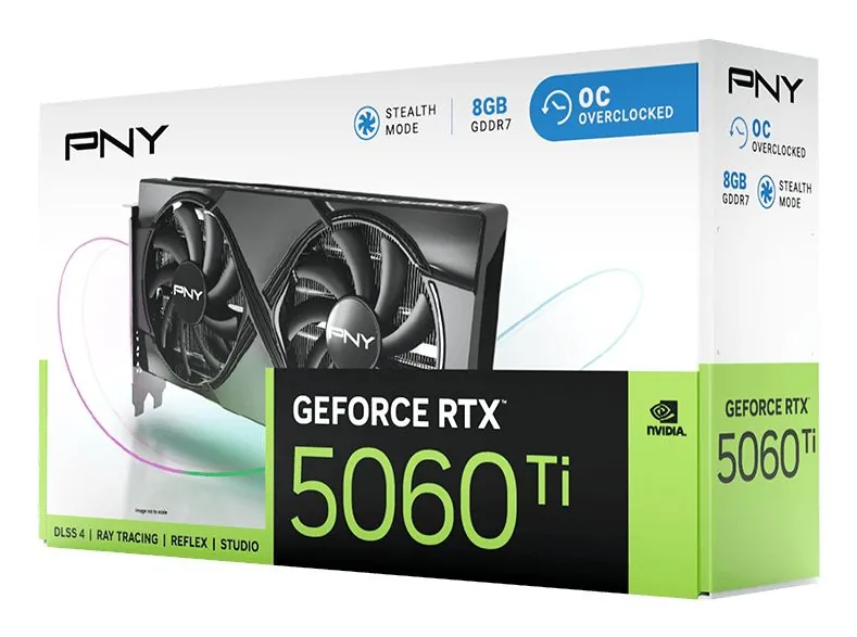 PNY GEFORCE RTX 5060TI 8GB OVERCLOCKED DUAL FAN - immagine 9