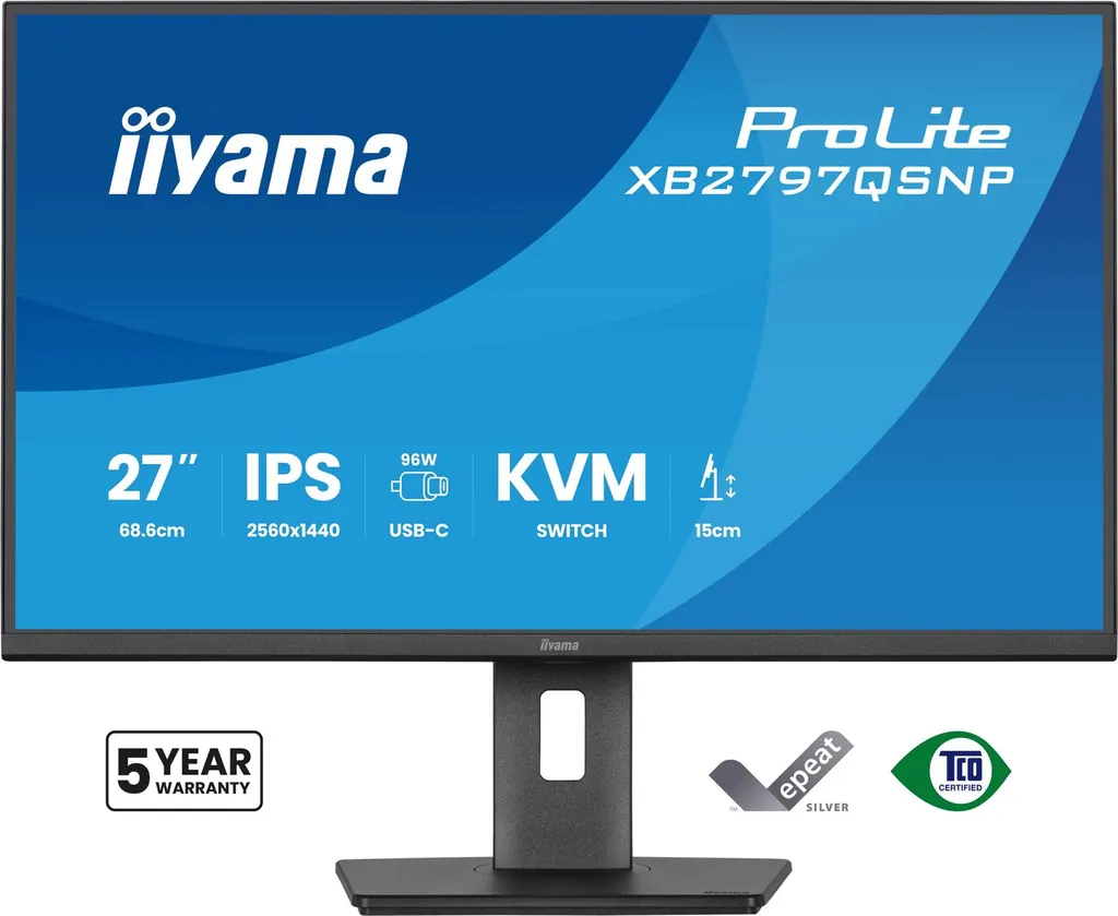 27 IPS-panel, 2560x1440 USB-C, KVM, HDMI DP - immagine 2