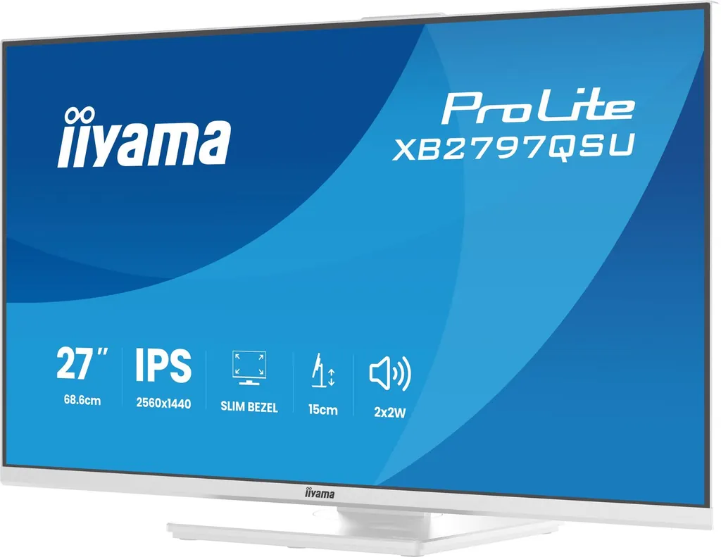 27 WHITE IPS 2560x1440 2xHDMI DP HUB USB MULTIMED - immagine 12
