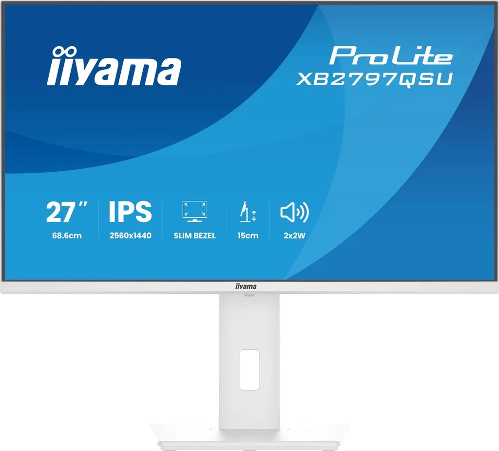 27 WHITE IPS 2560x1440 2xHDMI DP HUB USB MULTIMED - immagine 3