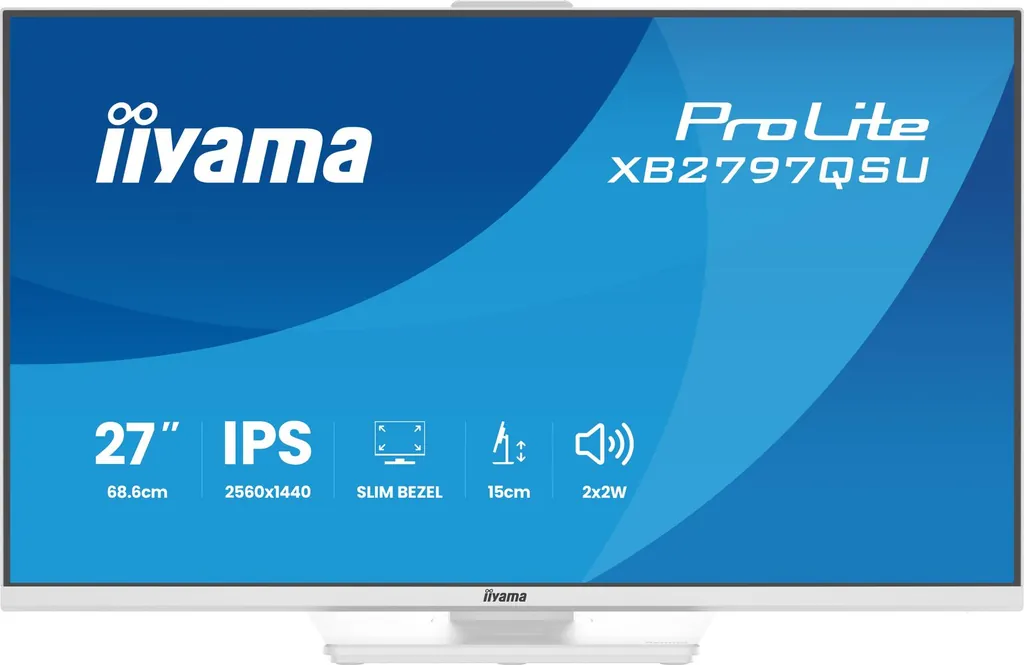 27 WHITE IPS 2560x1440 2xHDMI DP HUB USB MULTIMED - immagine 6