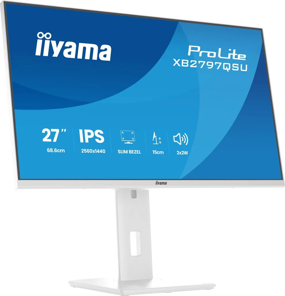 27 WHITE IPS 2560x1440 2xHDMI DP HUB USB MULTIMED - immagine 8